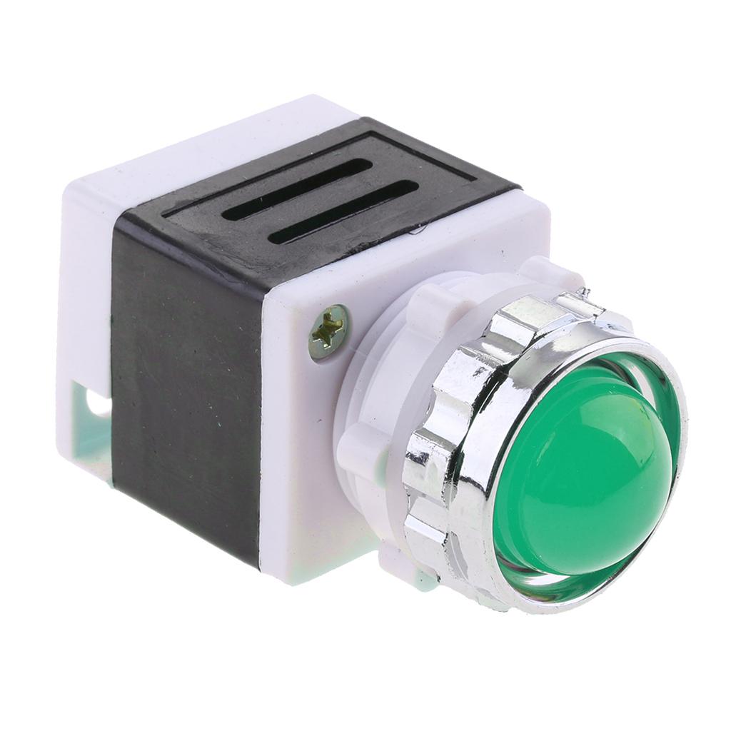 2x220V LED Metal Dash Panel Indicator Light Lamp Signal Light Green