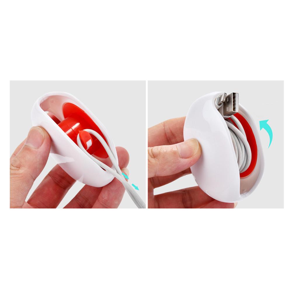 Automatic Cable Winder Cord Organizer Holder For Headphones White