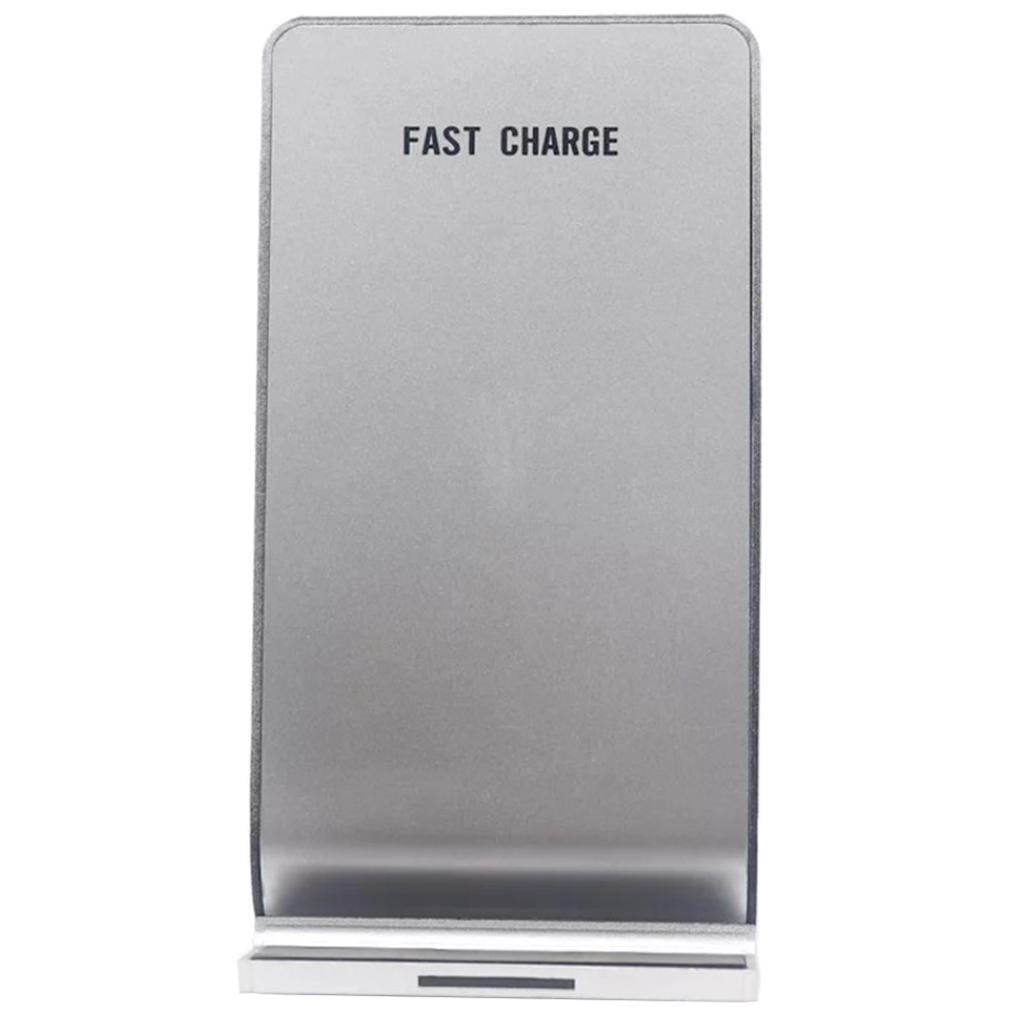 Qi Vertical Wireless Charger Pad N700 Dual Coils Fast Charging Base Silver