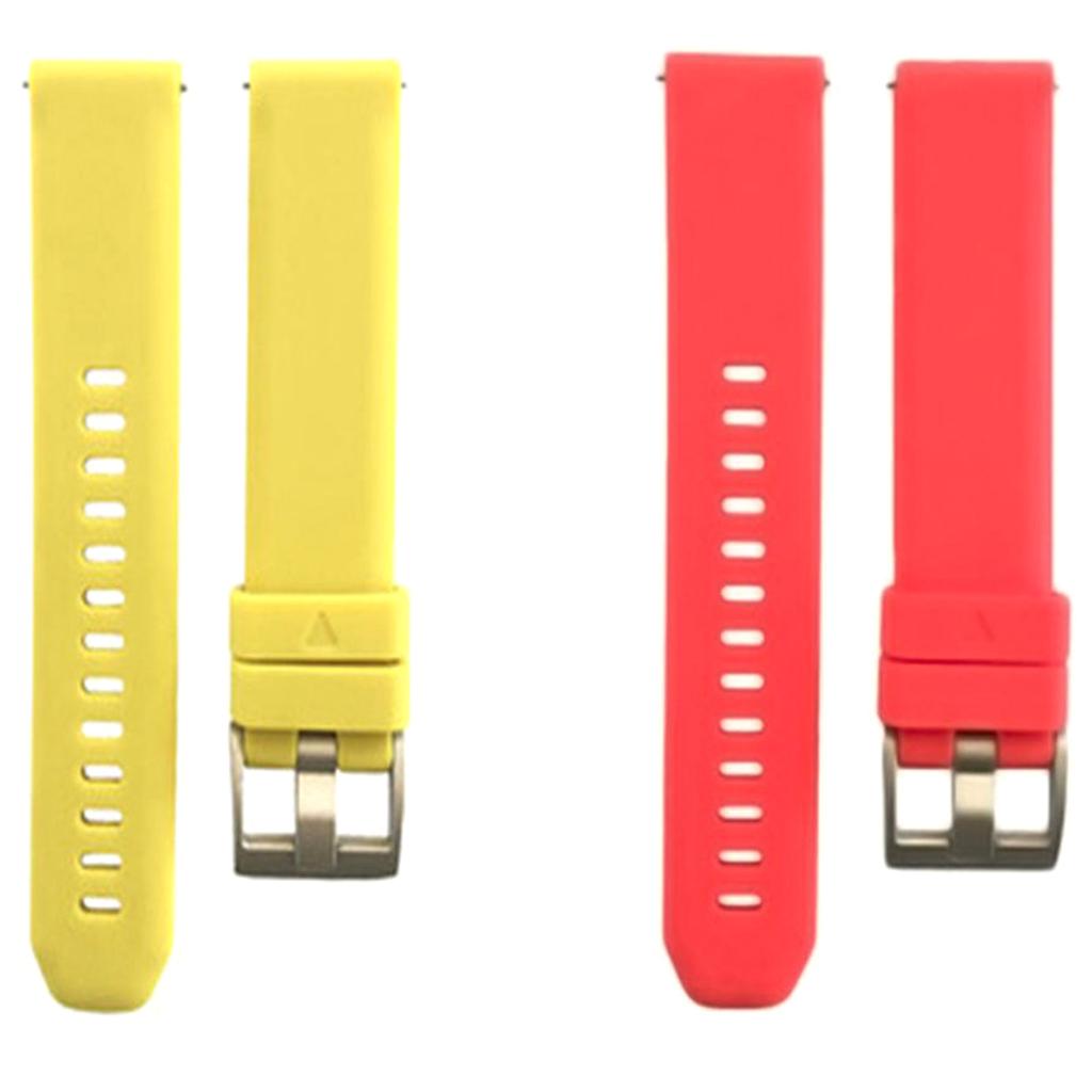 2Pcs 20mm Universal Silicone Watch Band Wrist Strap for Smart Wrist Watch