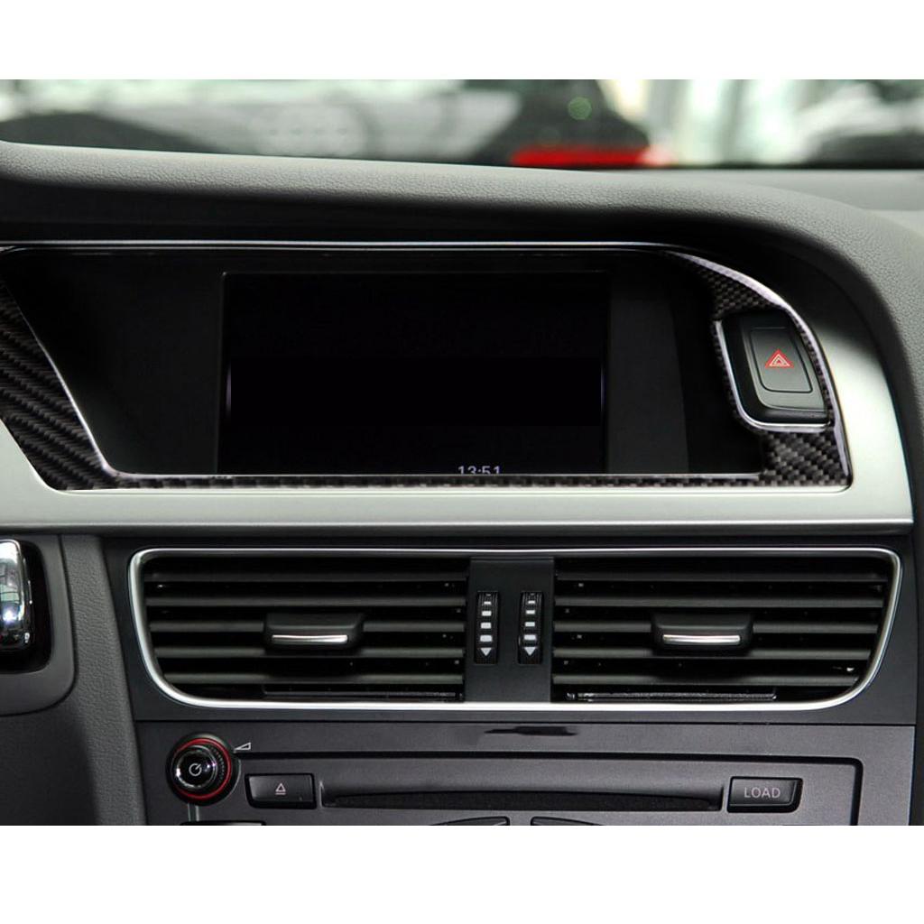 Carbon Fiber Car GPS Navigation Frame Cover Trim For Audi A4 B8 A5 09-16