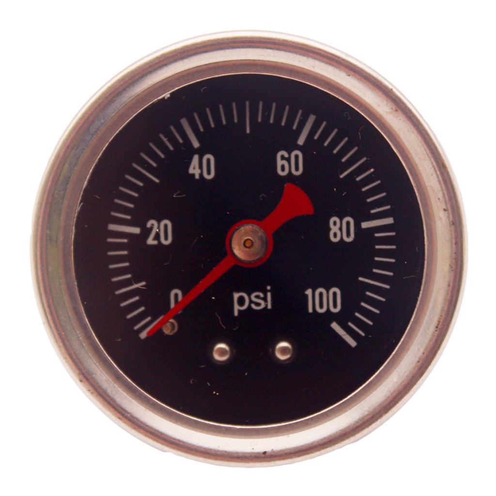 Fuel Pressure Regulator gauge 0-100PSI/bar Liquid Fill chrome fuel/oil Gauge