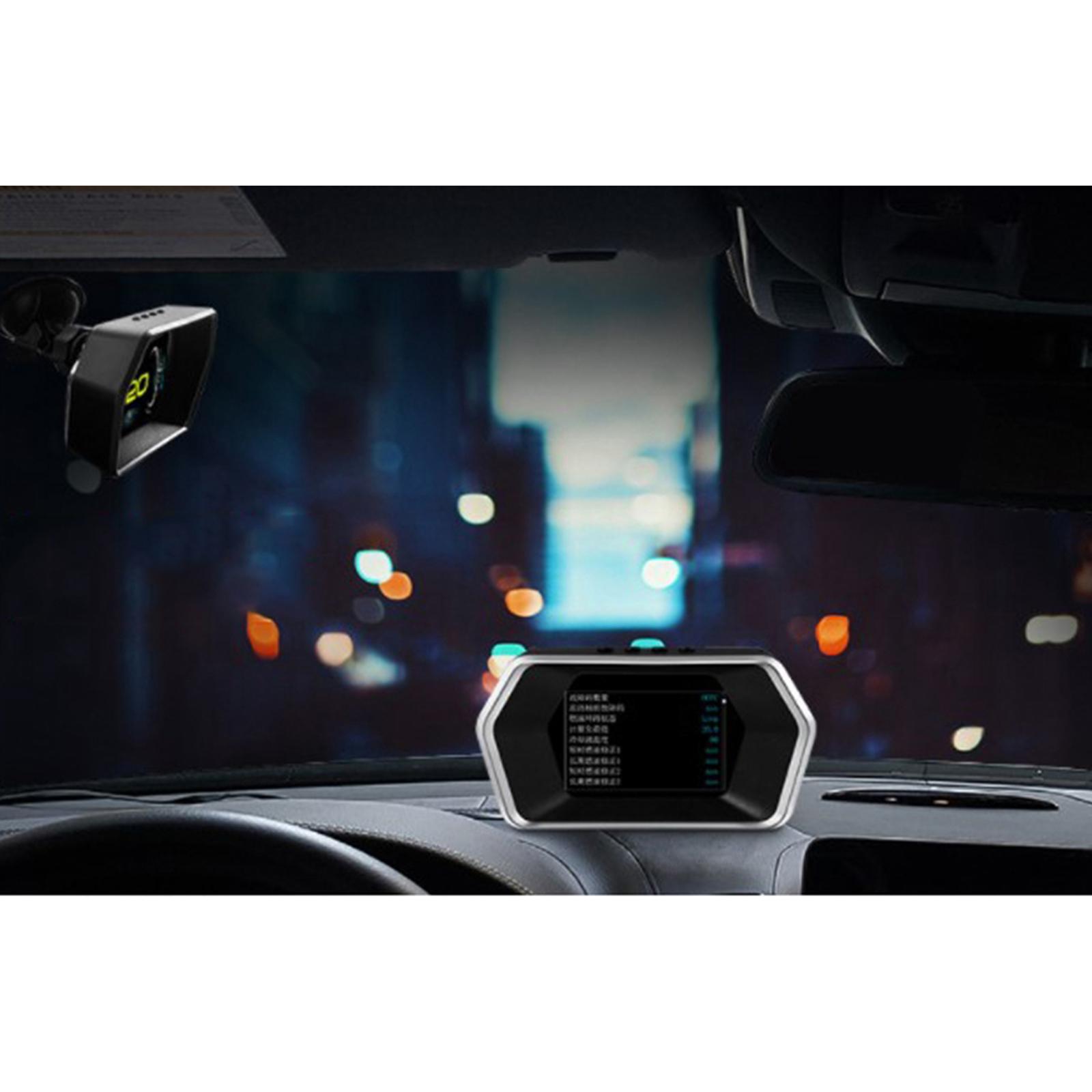 Car HUD Head Up Display GPS Speedometer Alarm Speed Mileage Diagnostic Tools