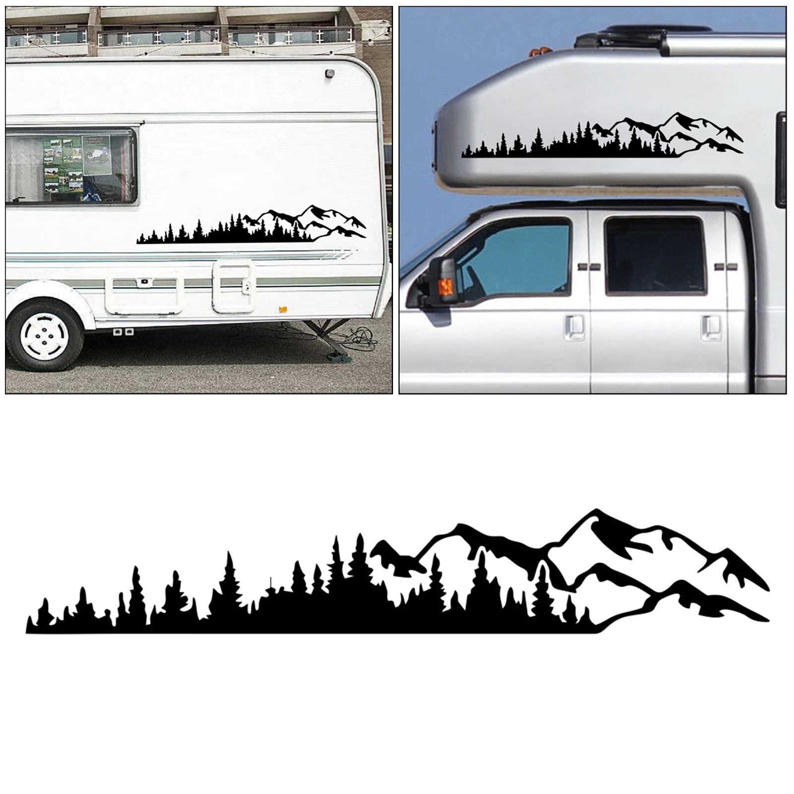 Fade-resistance Mountain Car Body Side Stickers Vinyl Decal Graphic Black