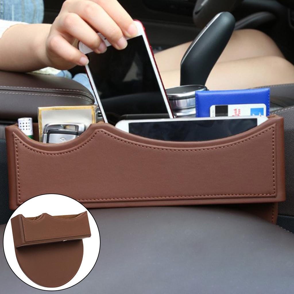 Car Seat Gap Filler Multifunctional Organizer for Phones Keys  Reddish Brown