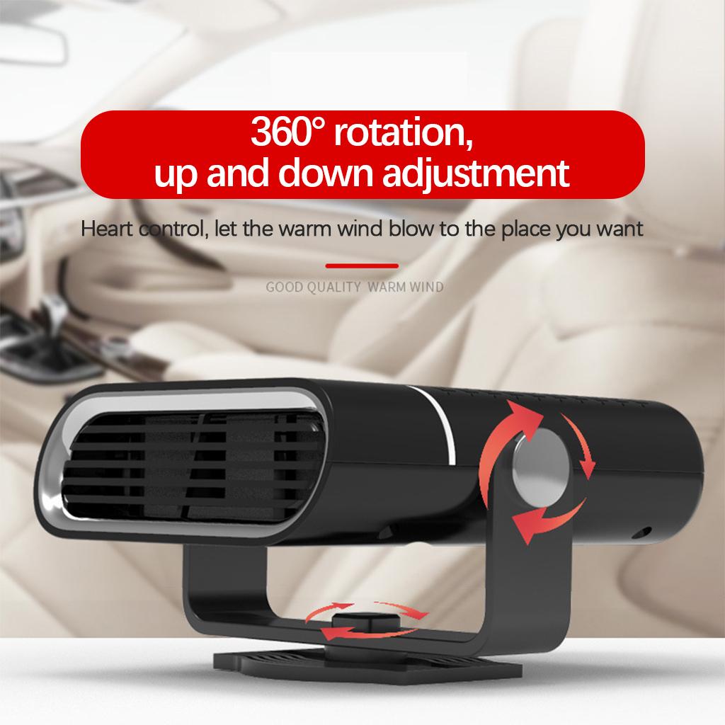 Car Heater Portable Electronic Auto Heater Fan  12V Black 