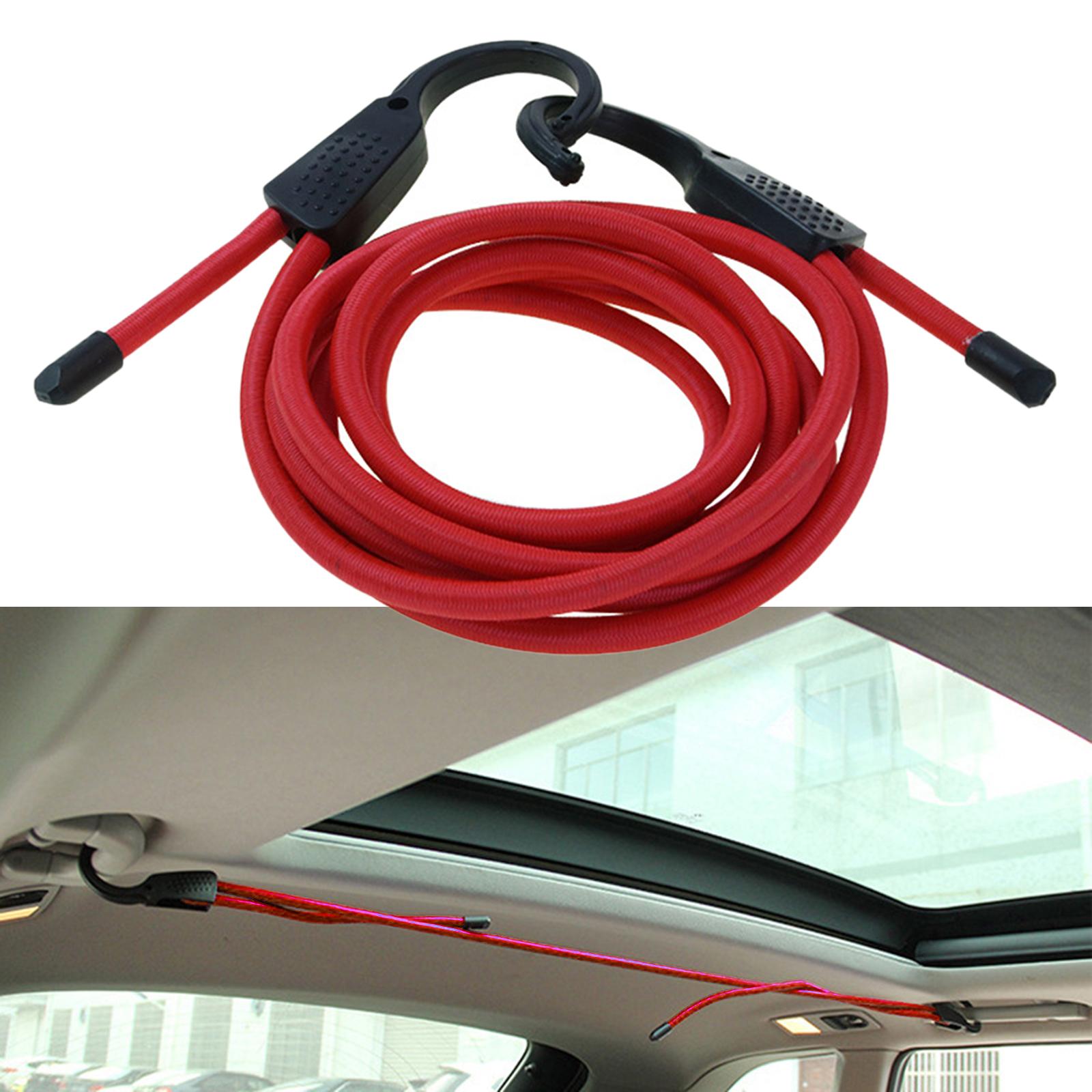 Rubber Elastic Strap Bungee Straps Tie Downs Belt for Motorbike RV red Length 1.5m