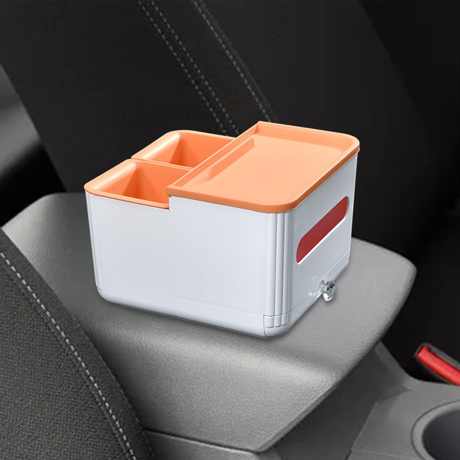 Car Seat Tissue Organizer Strap Fixation Expand Space Double Clamp Stable Orange