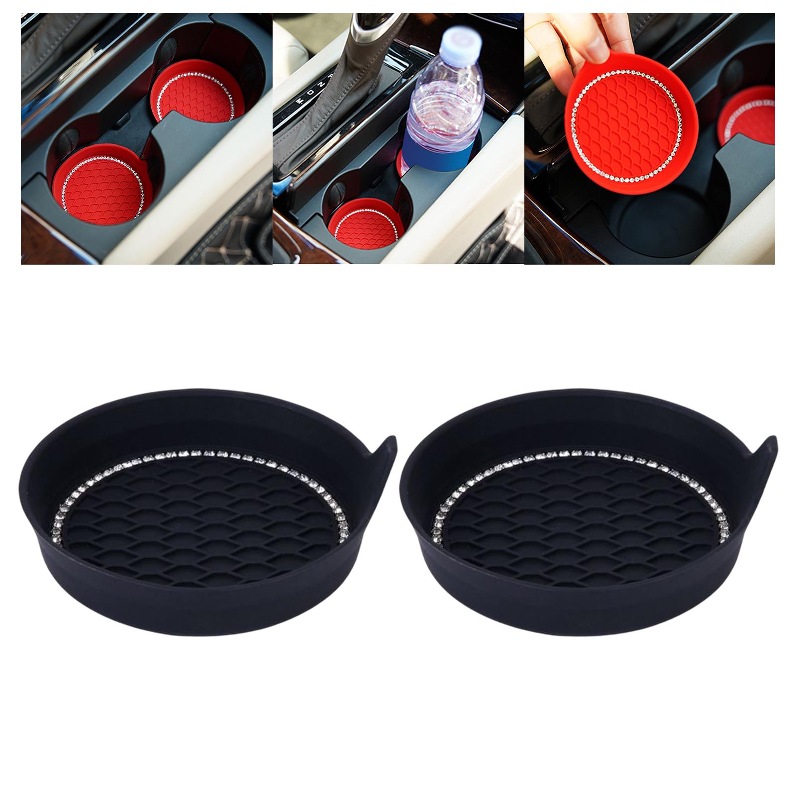 Auto Cup Insert Coaster round Vehicle Cup Mats for Party Office RV Black