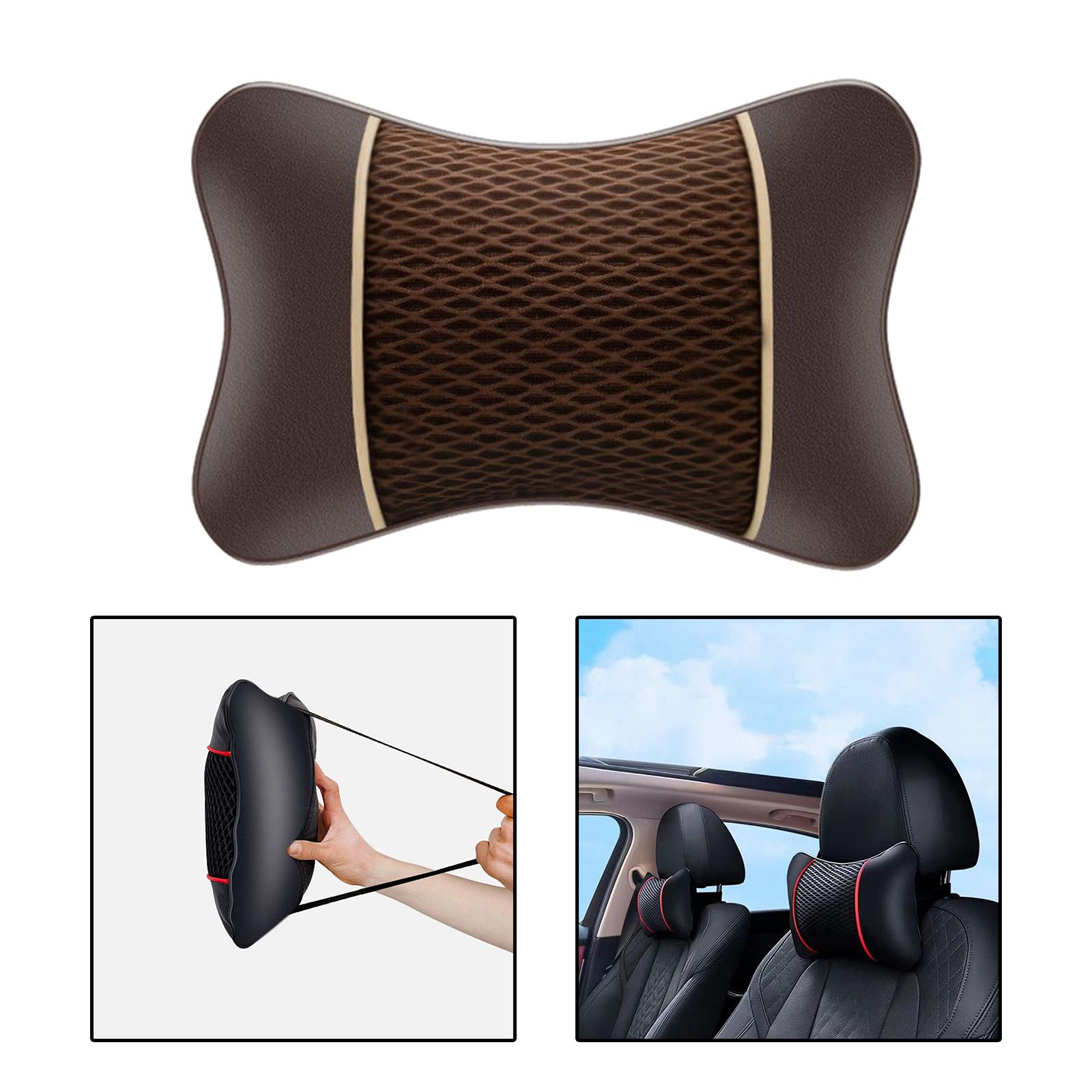 Car Headrest Pillow Ergonomic Car Neck Pillow for Trucks Suvs Cars Brown