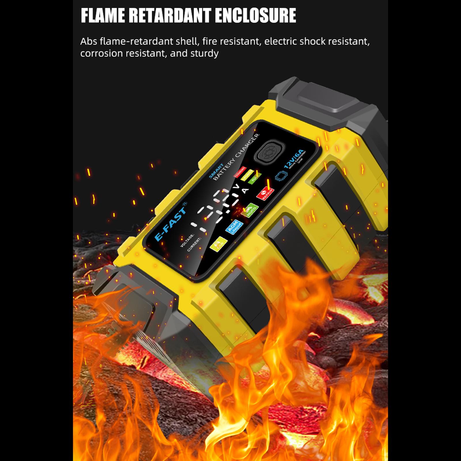 Car Battery Charger Lead Acid Batteries Automatic Motorcycle Battery Charger Yellow