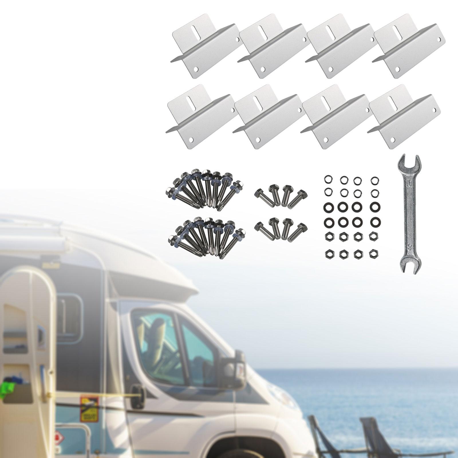 8 Pieces Solar Panel Mounting Brackets Aluminum for Boat Trailers Yacht
