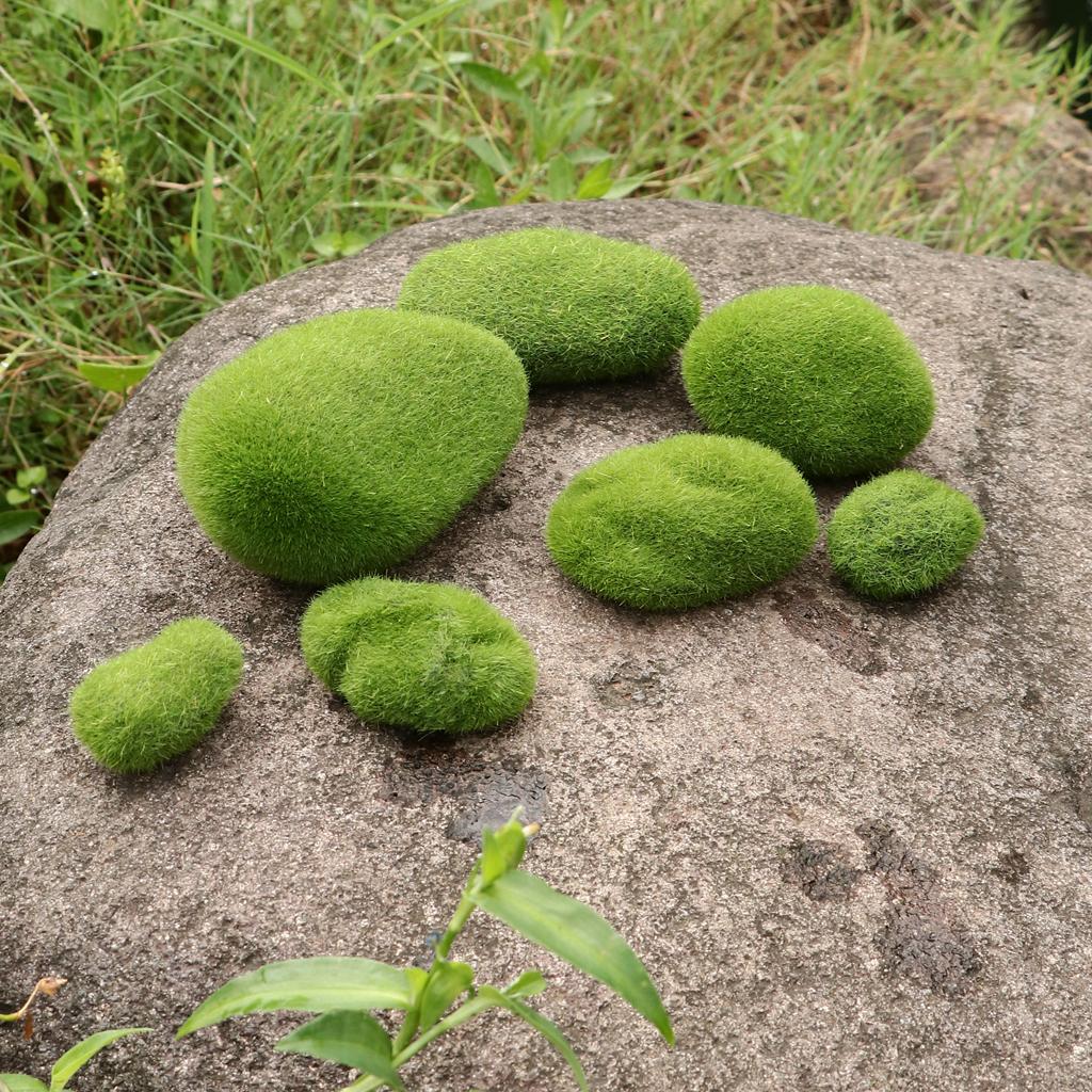 10x Moss Balls Decorative Stone Artificial Stocking Garden