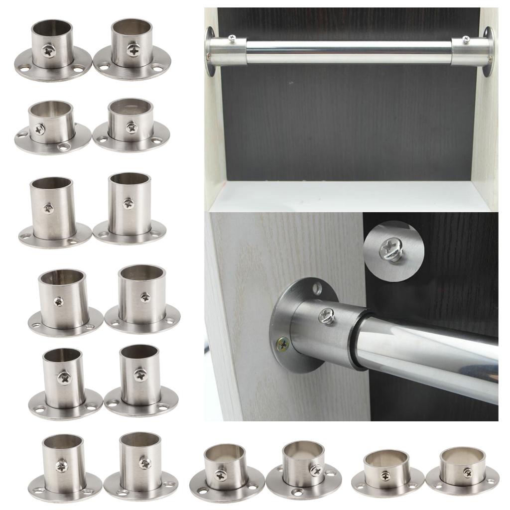 Room Rotating Wardrobe Rail Rod Ends Supports Bracket Curtain Ends 46 x 30mm 