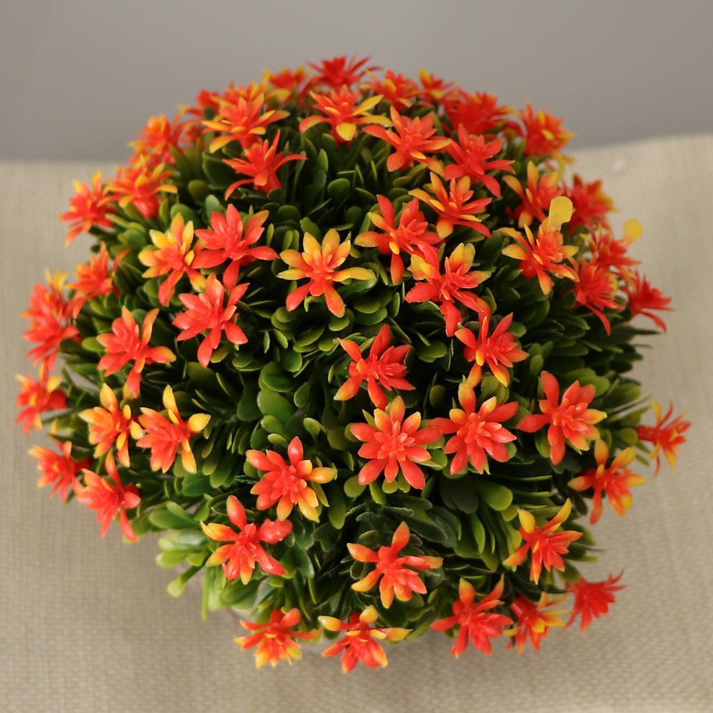  Artificial Gypsophila Potted Flower Plastic Mini Plants Home Decor Orange