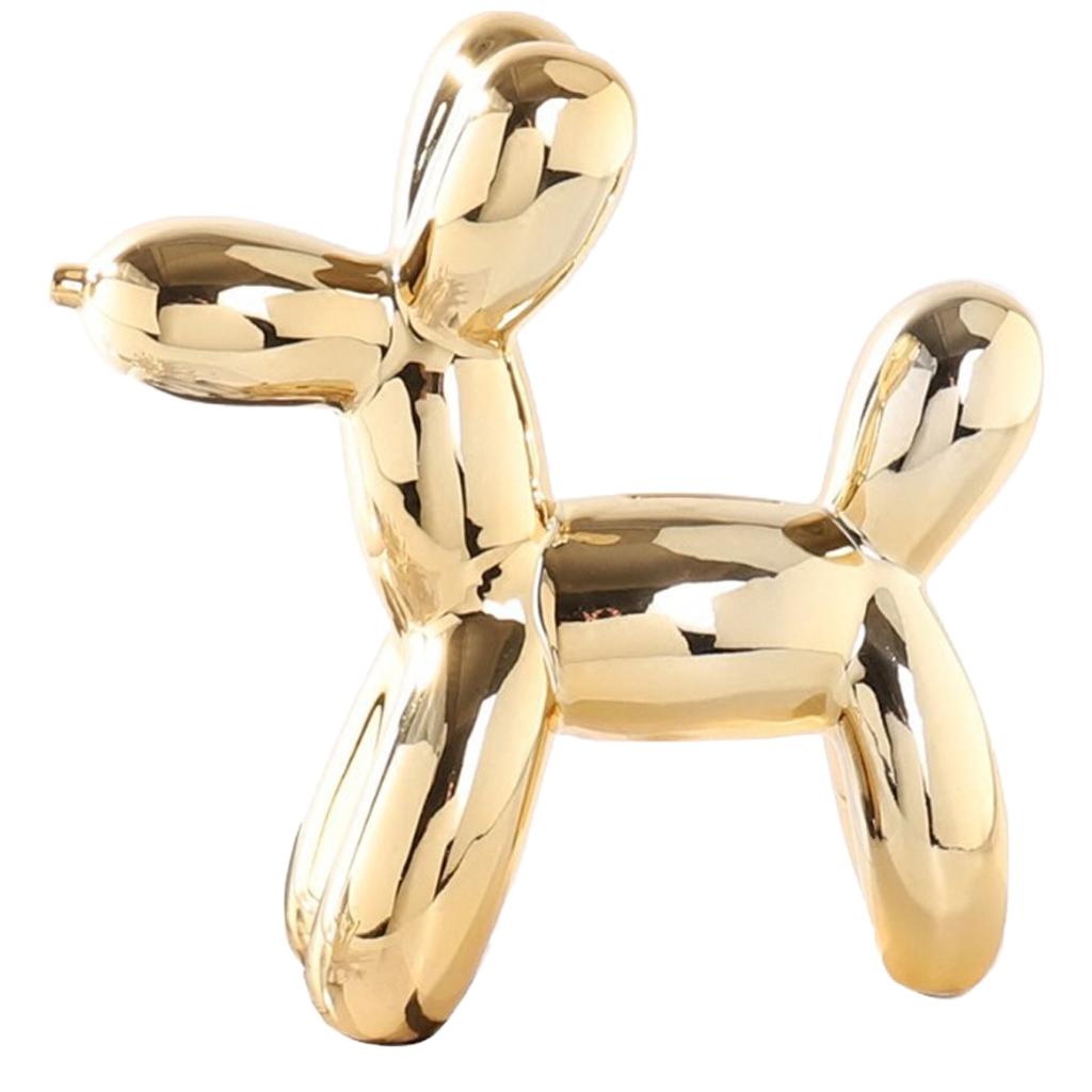 Ceramic Balloon Dog Ornament Mini Animal Figurine Novelty Gifts Gold