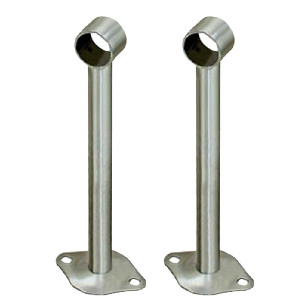 2pcs Stainless Steel Wardrobe Pipe Lever Rod Holder Socket Bracket 200mm