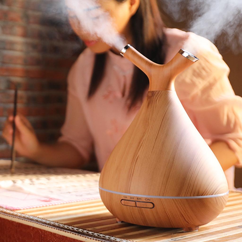 Wood Grain Essential Oil Diffuser Humidifier US Plug Dark Wood Grain