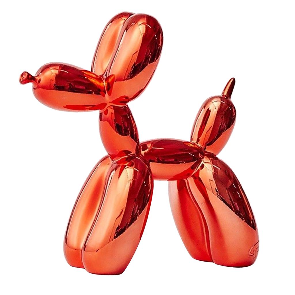 Novelty Resin Balloon Dog Ornament Animal Figurine Decor Crafts Red
