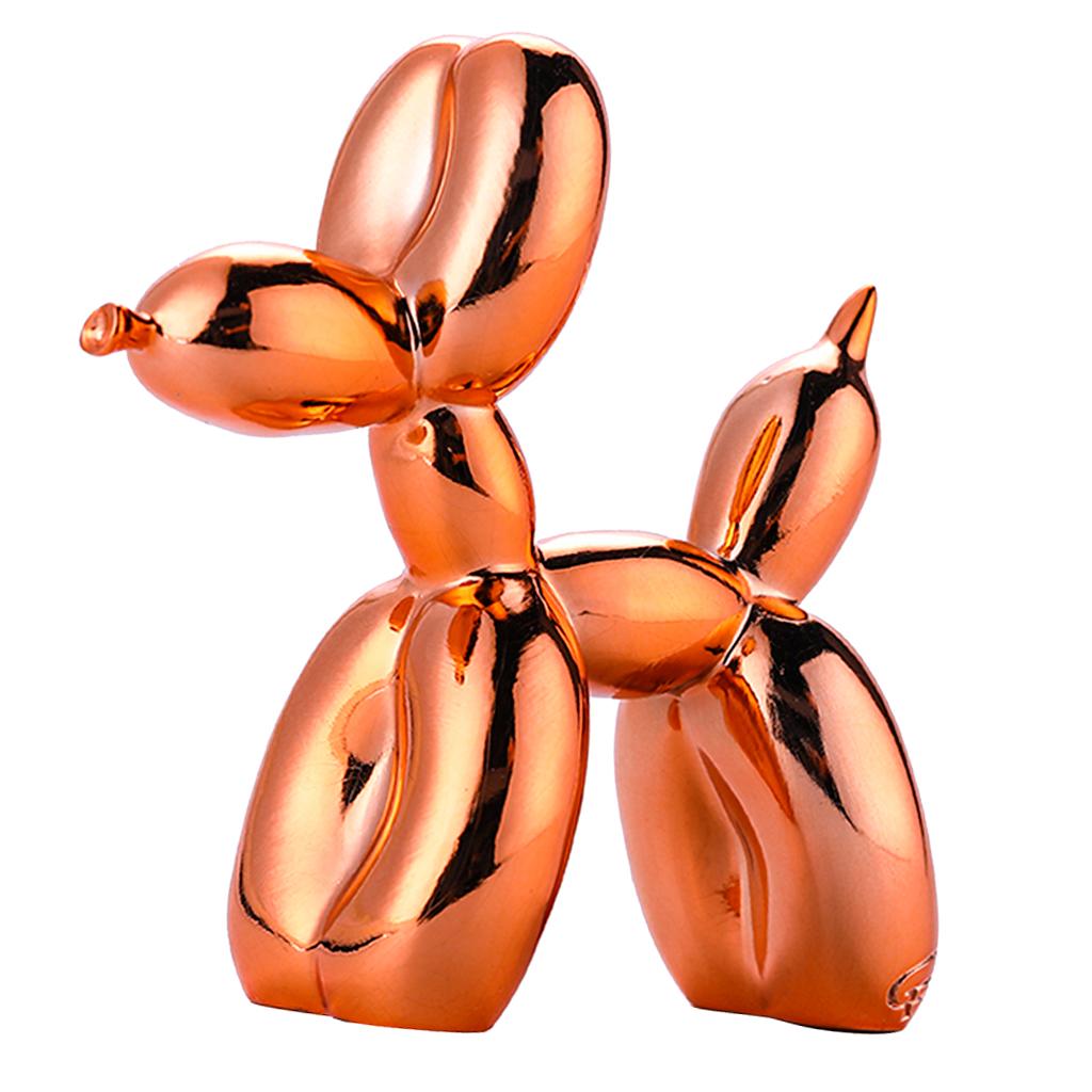 Novelty Resin Balloon Dog Ornament Animal Figurine Decor Crafts Orange