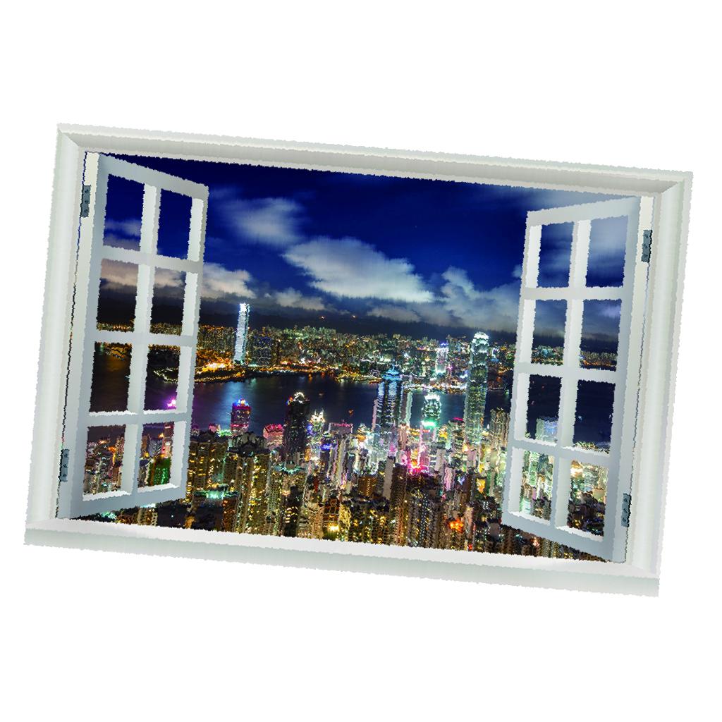 3D Window View Scenery Wall Stickers Vinyl Art Mural Decal Home Room Decor E
