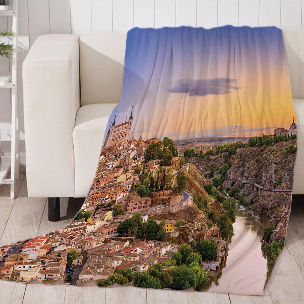 Digital Printing Flannel Blanket Soft Bed Sofa Throw Blanket 150x200cm B