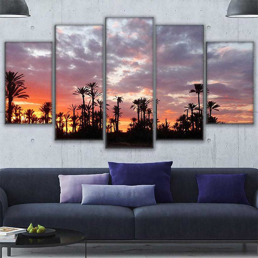 5Pcs Wall Painting Modern Decoration Living Room Canvas Prints Coconut Tree