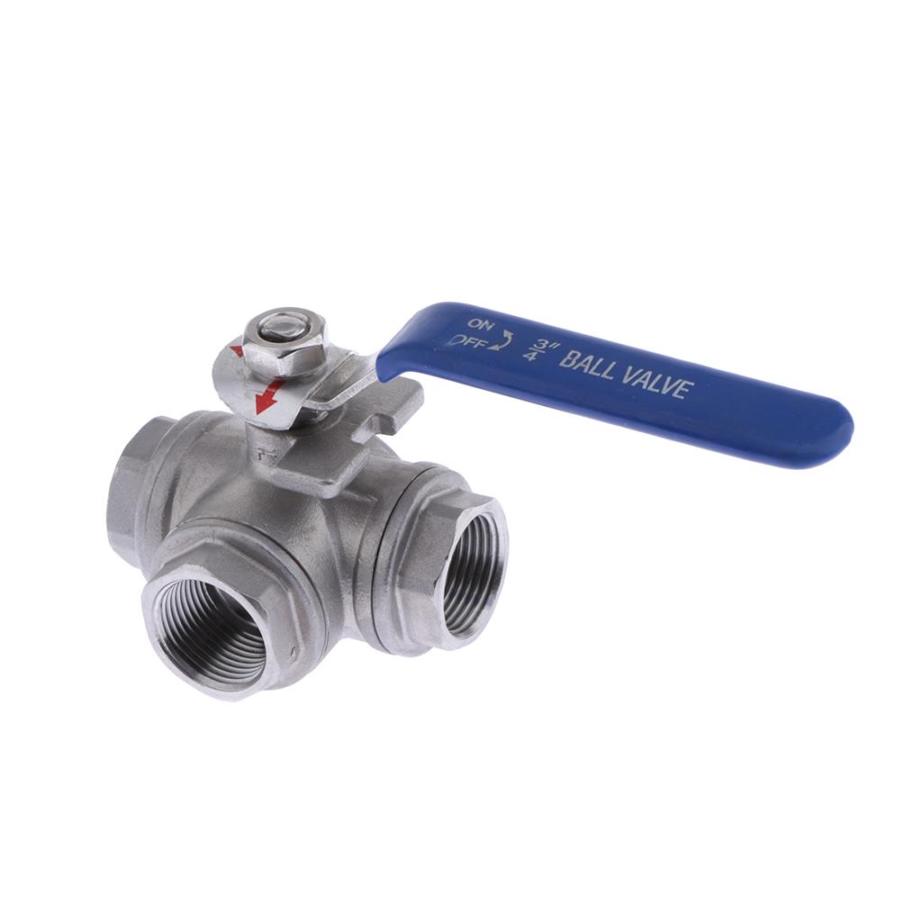 L-Port 304 Stainless Steel Three-way Ball Valve for Water Gas Steam DN20