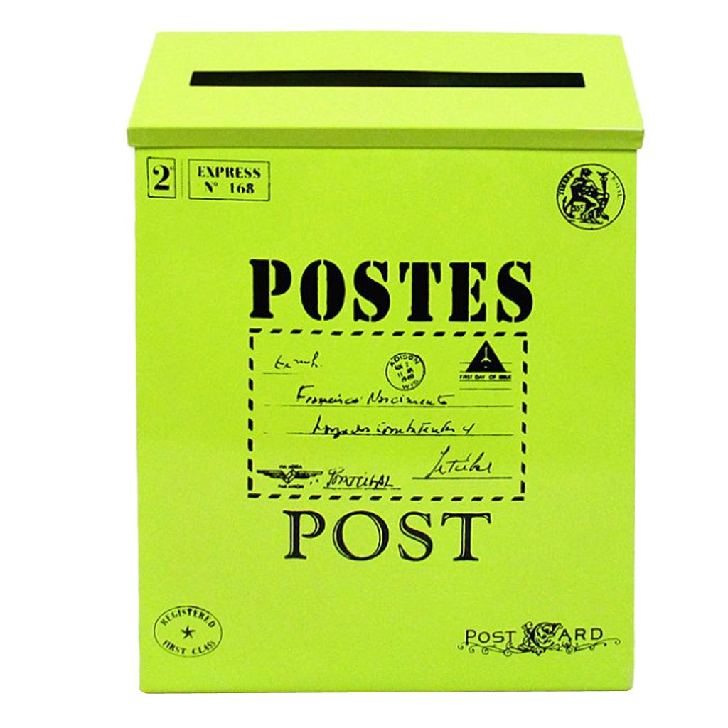 Vintage Galvanized Mailbox Letterbox Postbox Newspaper Holder Box Green