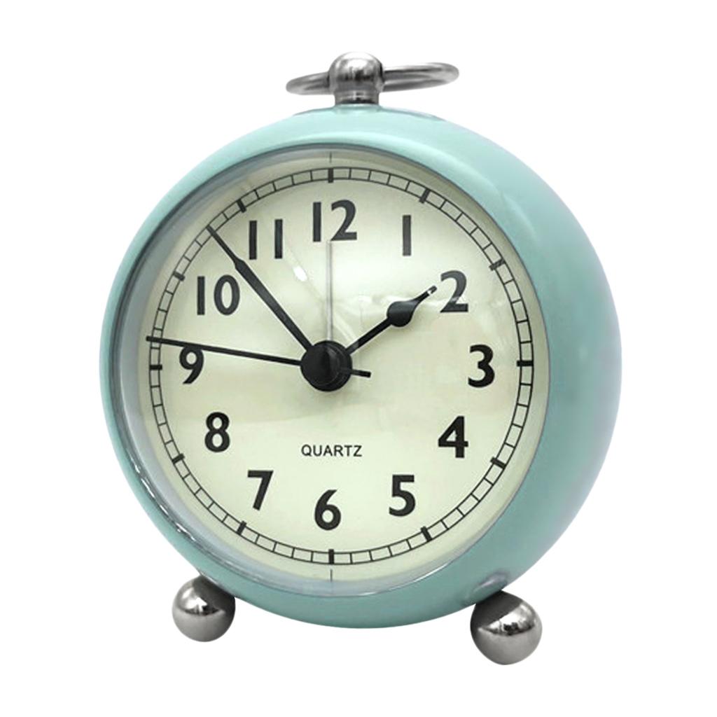  Silent Bedside quartz clock Table Alarm Clock with Nigth Light Blue