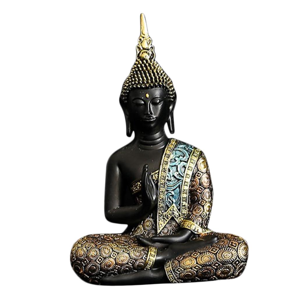 Thai Buddha Meditating Statue Figurine Sculpture Ornaments for Home Office