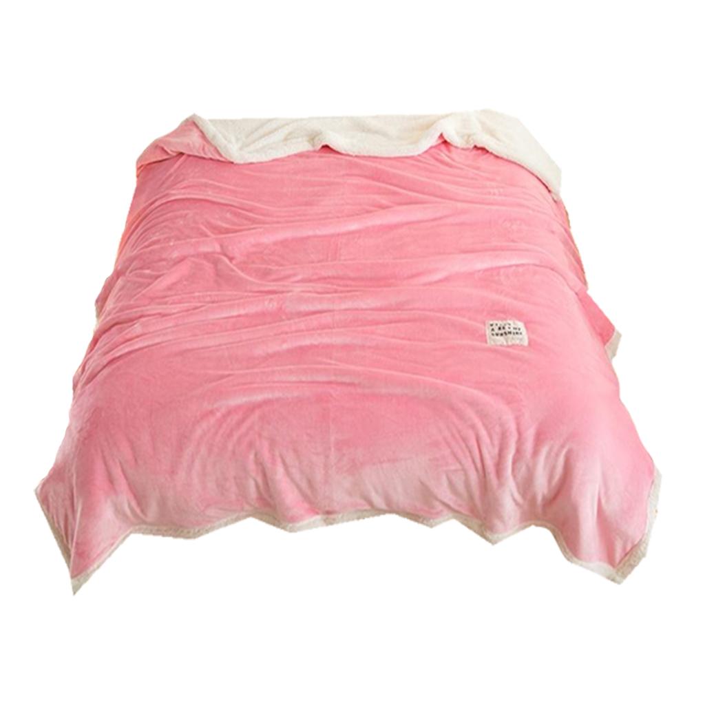 Solid Color Lamb Throw Blanket for Home Decor 7 Colors 3 Sizes B__80x100cm