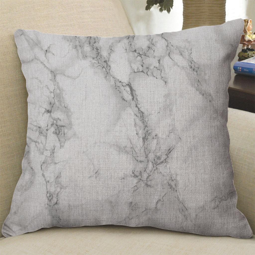 45x45cm Square Short Plush Velvet Throw Cushion Cover For Sofa Gray Marble