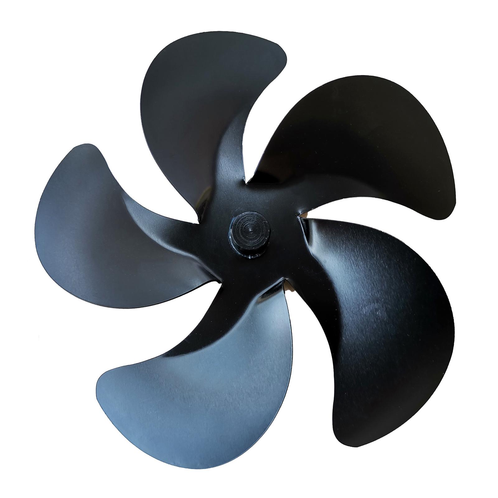 5 Blades Fireplace Fan Wood Stove Top Fan Eco Fuel Saving Black