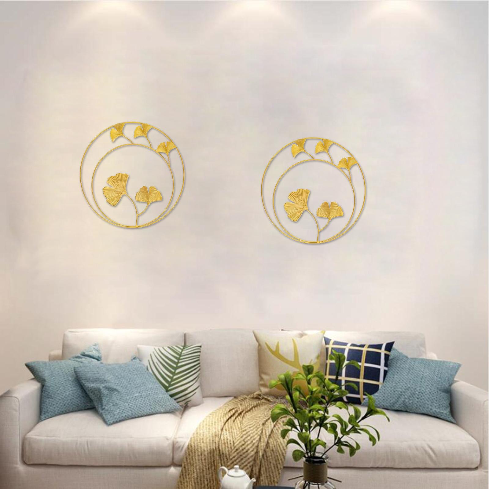 Golden Leaf Shape Wall Hanging Ornament Art Home Decor Ginkgo Leaf B