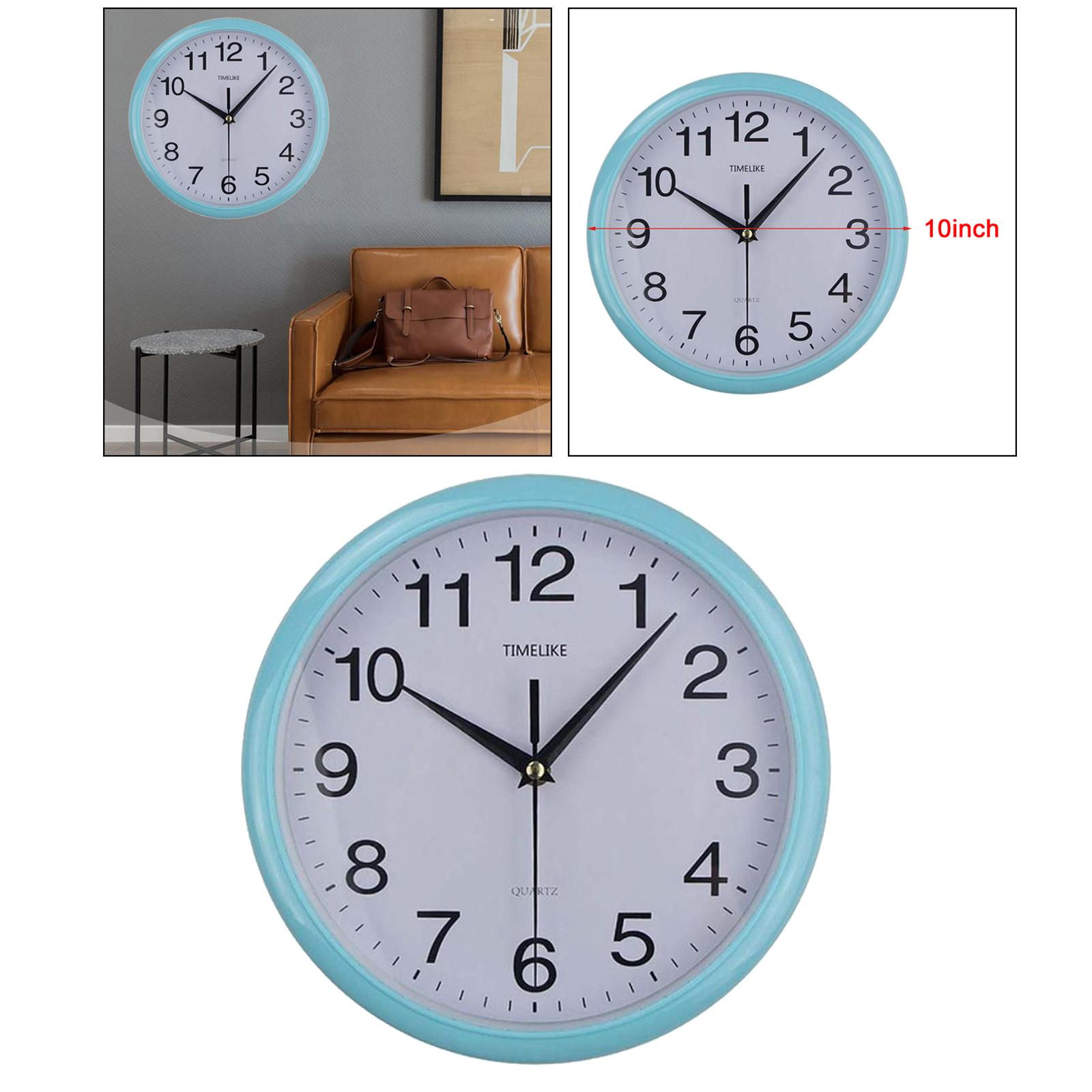 Modern Wall Clock Watches Silent Non Ticking Home Living Room Office Blue