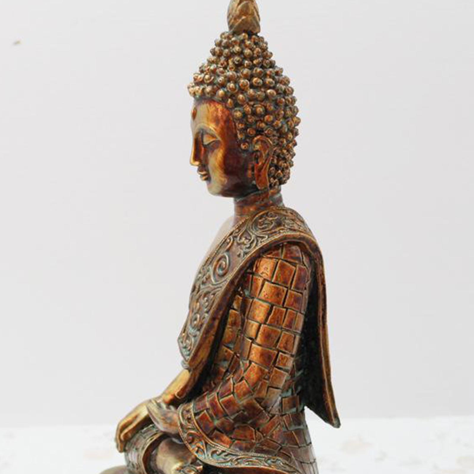 Resin Buddhism Shakyamuni Amitabha Buddha Statue Sculpture Figurines Gold