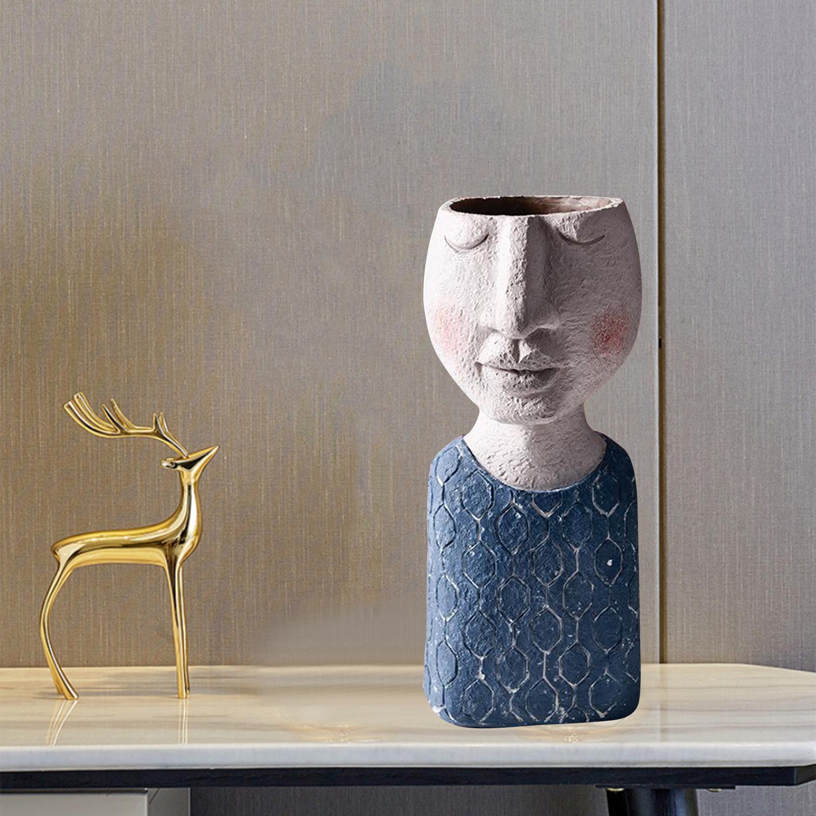 Artistic Portrait Flower Pot Vase Decorative Home Ornament Man