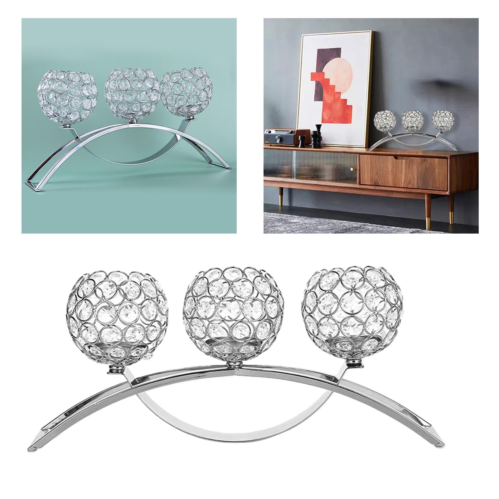 Crystal Votive Candlesticks Candle Holder Wedding Event Banquet Silver