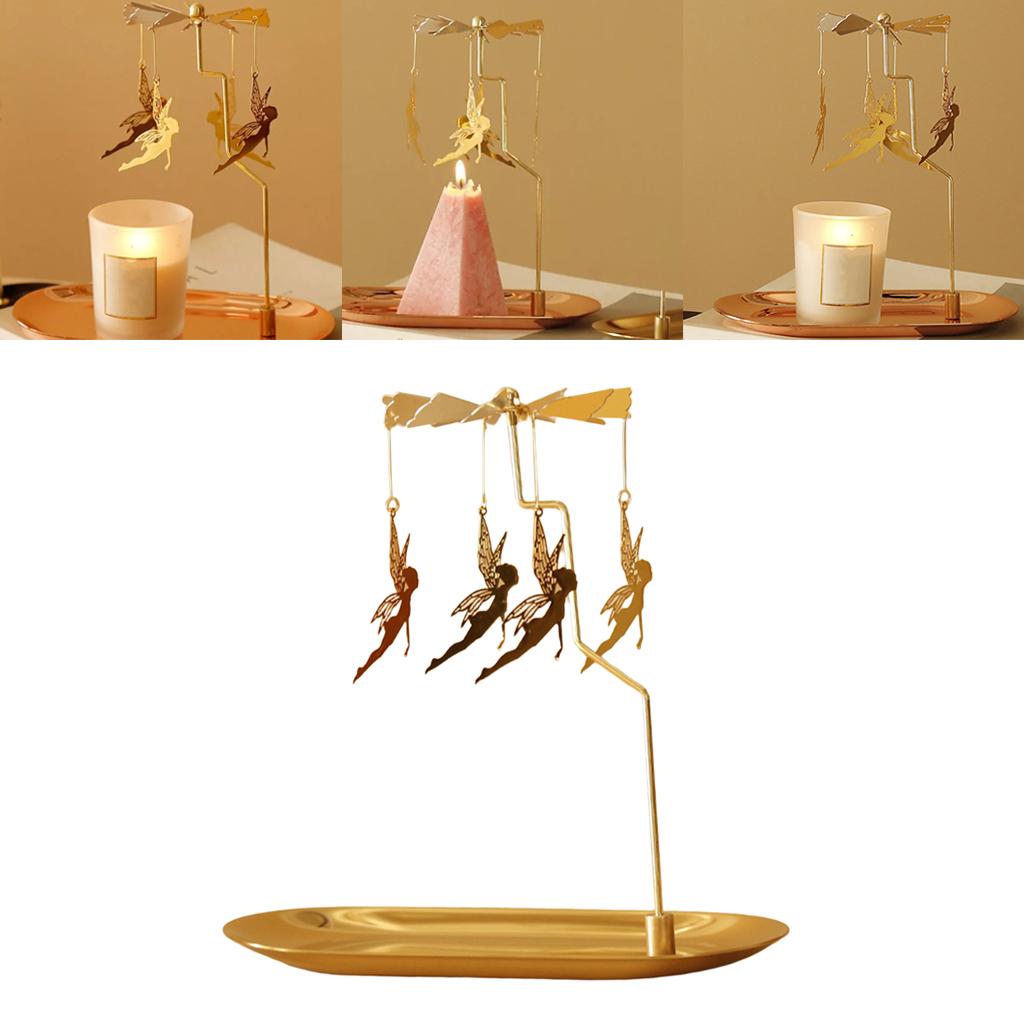 Candle Holder -Rotating Spinning Tea Light Holder Stand Elf