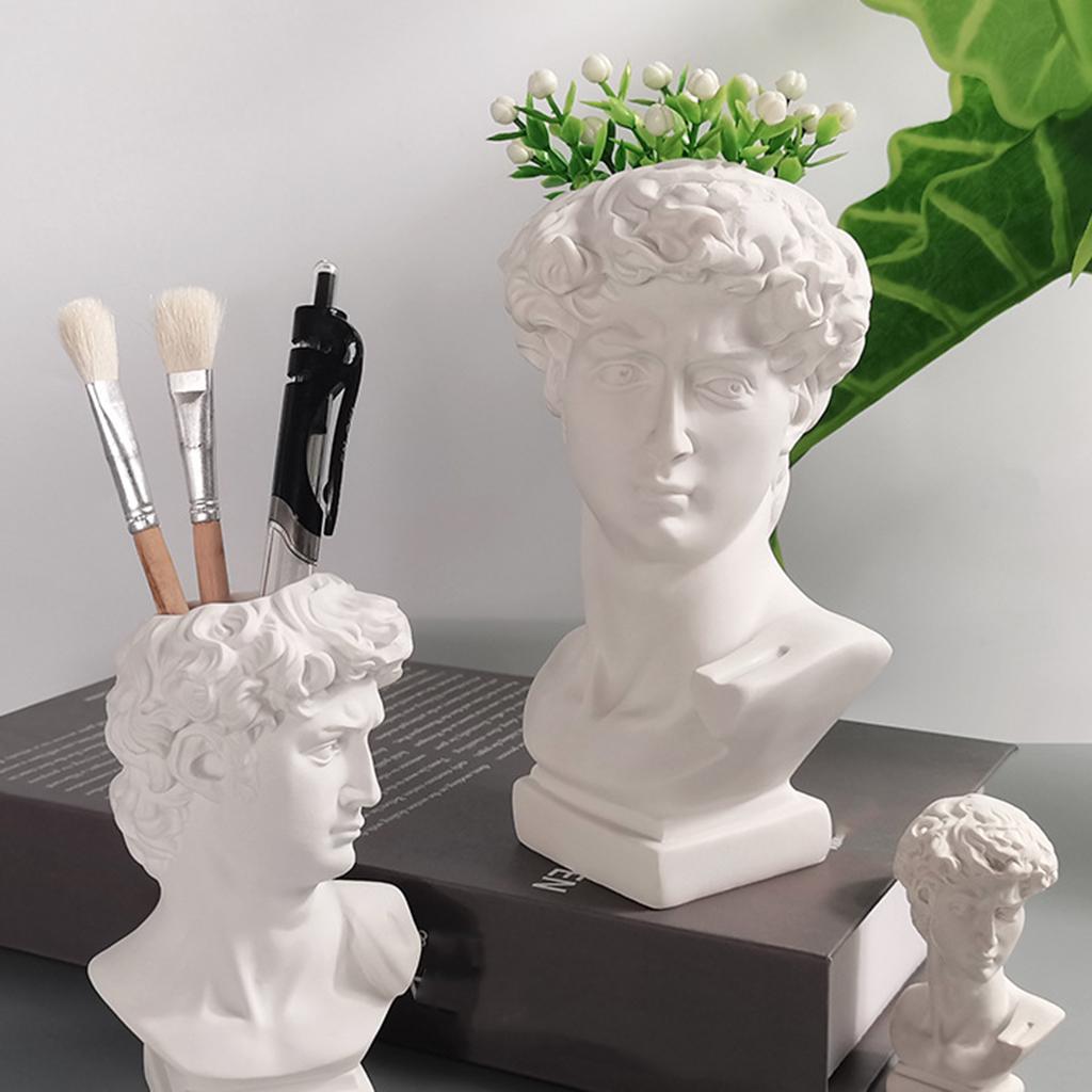 David Head Plant Pot Flower Vase Decorative Bust Statue Planter 6CM