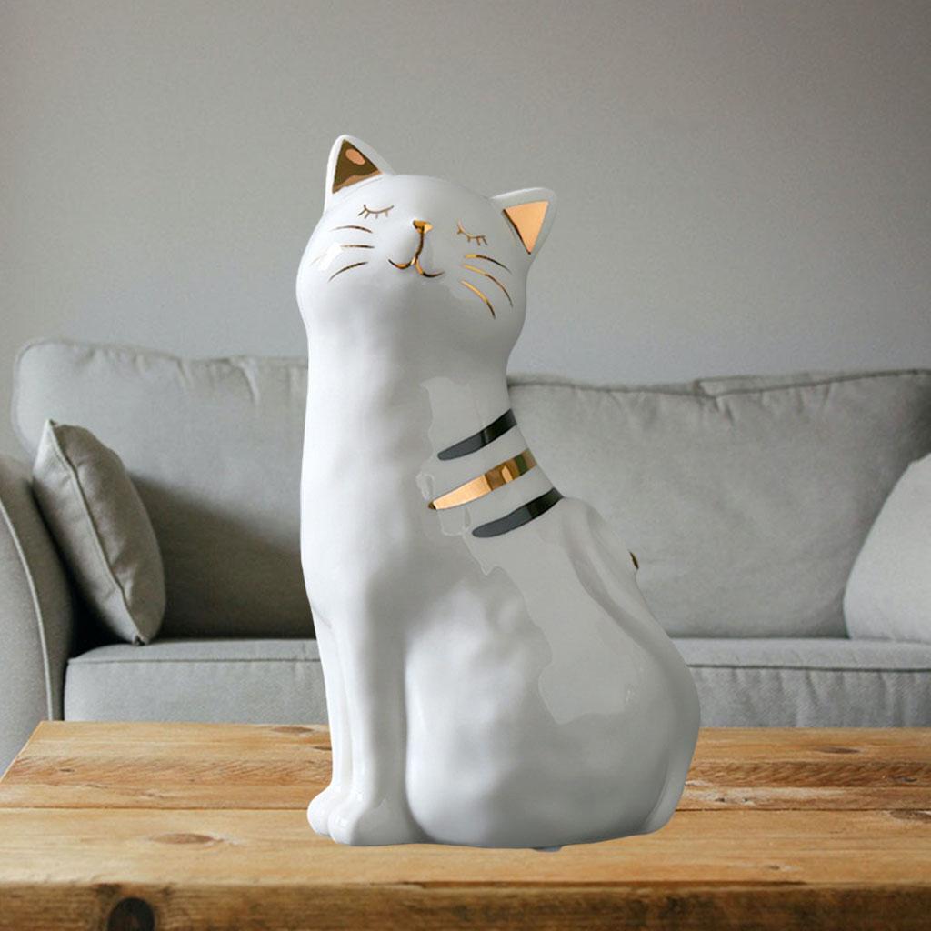 Funny Figurine Collectible Statue Tabletop Sculpture Shelf Ornament Cat B