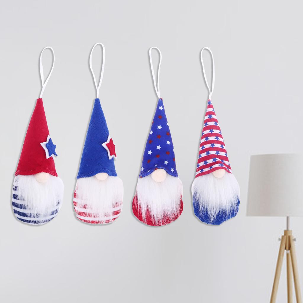 4x Gnome Plush Doll Decoration Decorative Hanging Ornaments Craft Pointy Hat