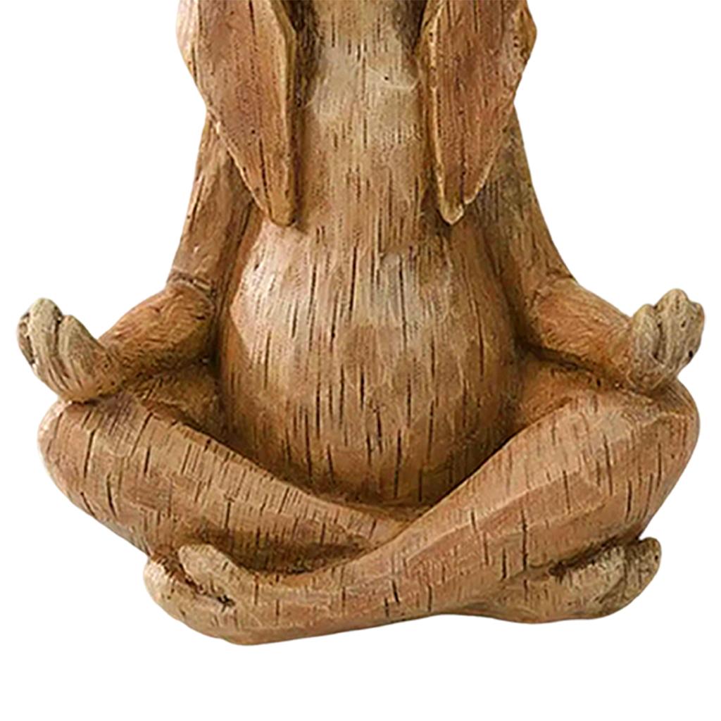 3D Meditating Zen Rabbit Statue Novelty Lawn Art Sculpture Ornaments Gift