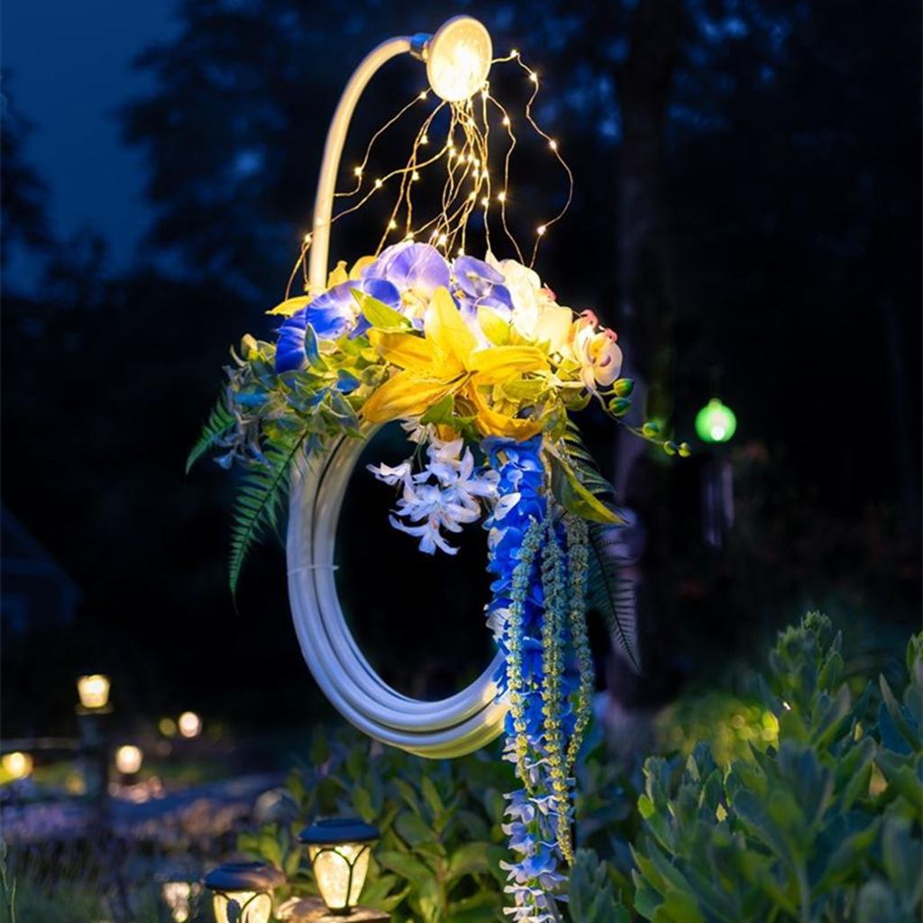 Creative Garden Wreath Light, Waterfall Lamp Outdoor Yard Decor Warm White