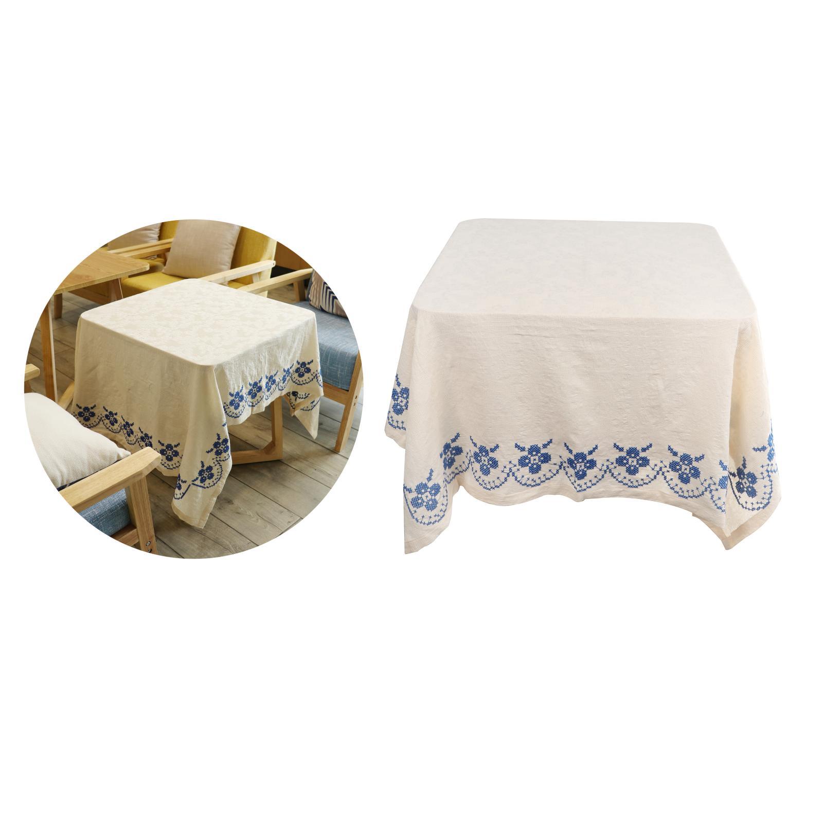 Home Table Cloth Rectangle Cotton Kitchen Dining Room Tablecloth Beige