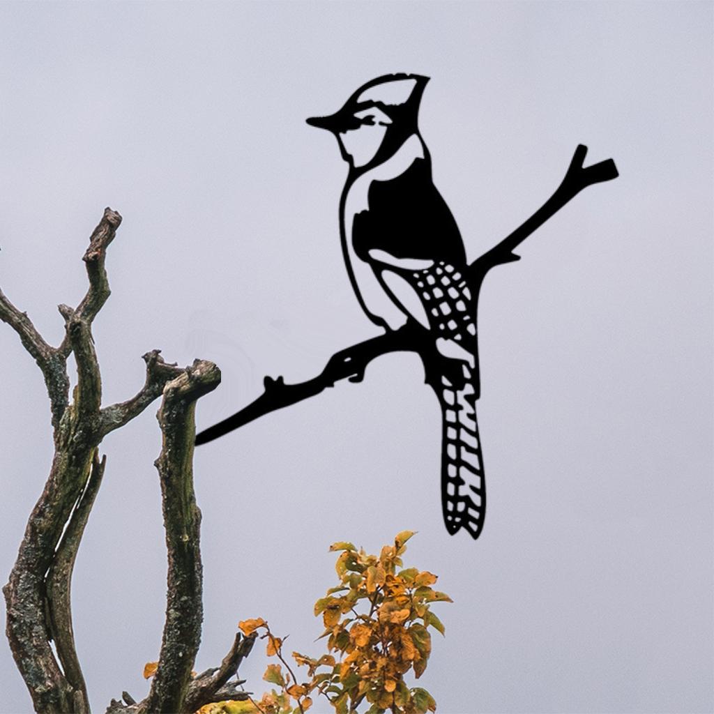 Outdoor Metal Bird Silhouette Ornament on Tree Branch Garden Decor Bird J