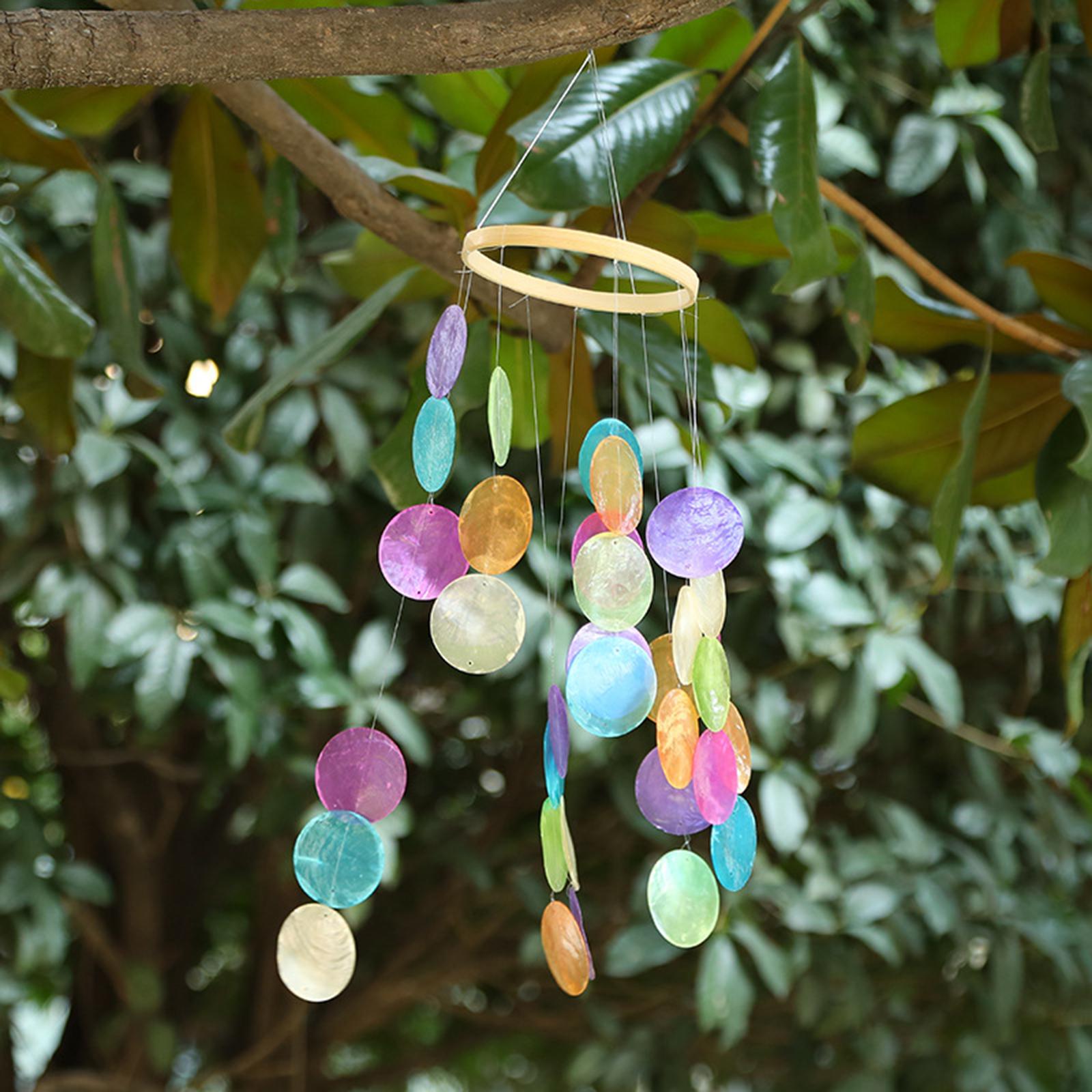 Handmade Colorful Shell Wind Chime Windbell Pendant for Patio Home Decor