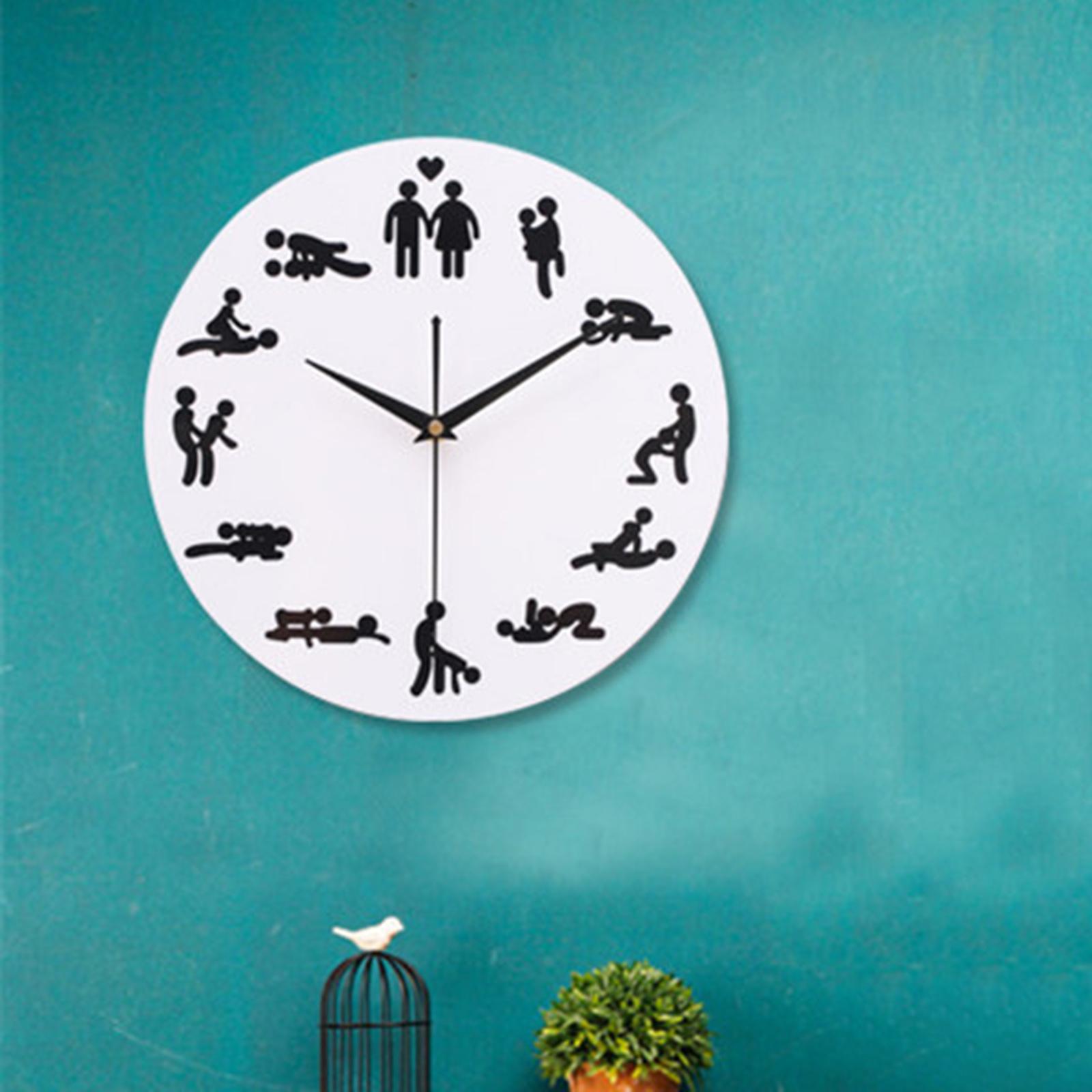 Round Wall Clock Funny Effect Sex Position Wall Watch Bedroom Decor