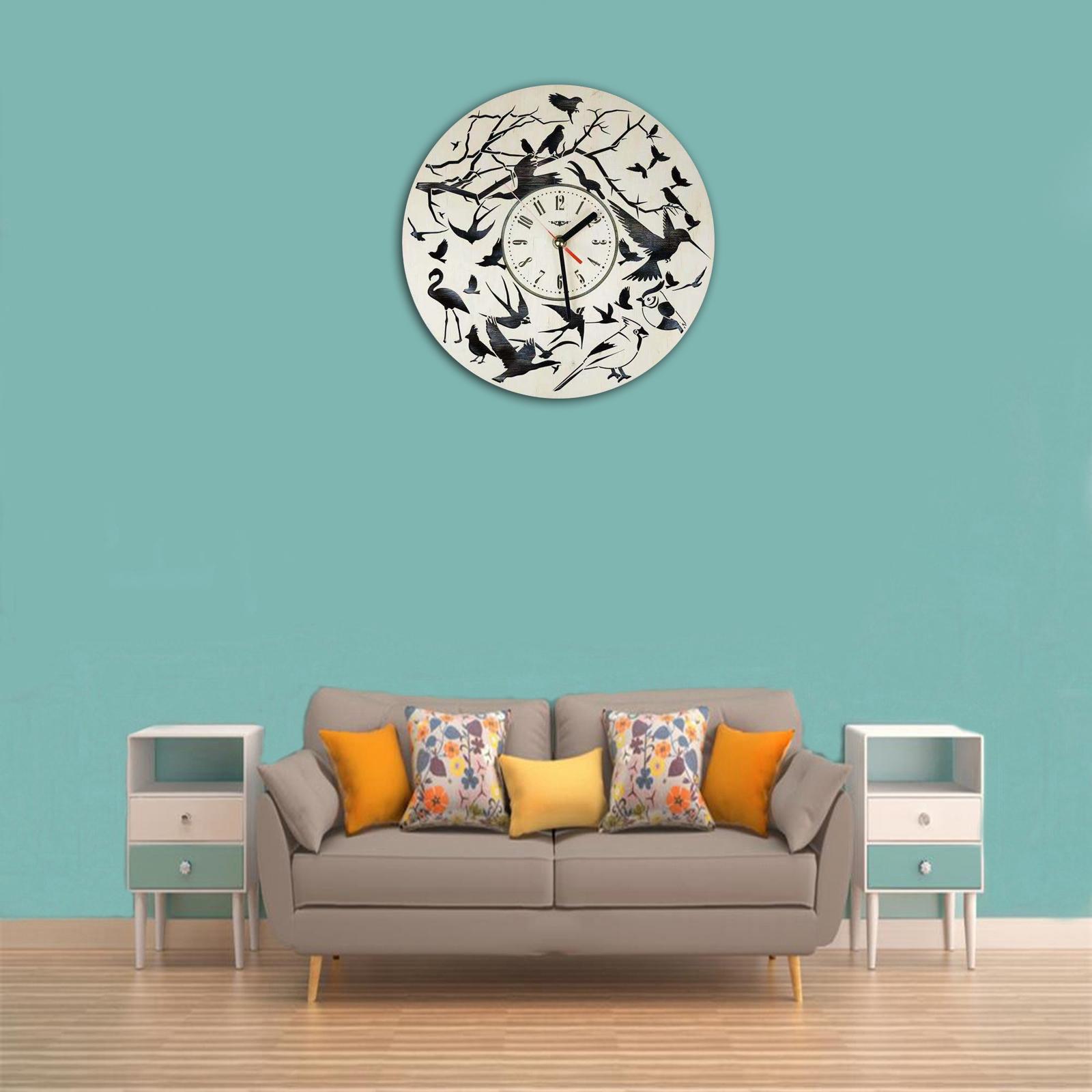 Creative Wall Clock Quartz Analog Hanging Clocks Home Decor Birds